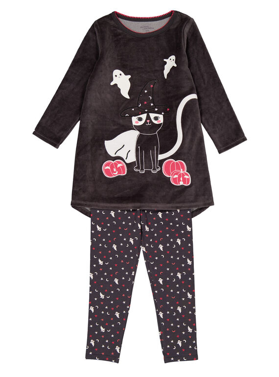 Samtnachthemd und Jersey-Leggings Halloween für Kinder Mädchen GEFACHUHAL / 19WH11N1CHNJ912