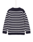 Nachtblauer Pullover mit weißen Streifen POJOPUL1 / 22W902D1PUL705