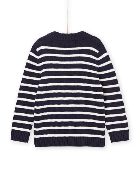 Nachtblauer Pullover mit weißen Streifen POJOPUL1 / 22W902D1PUL705