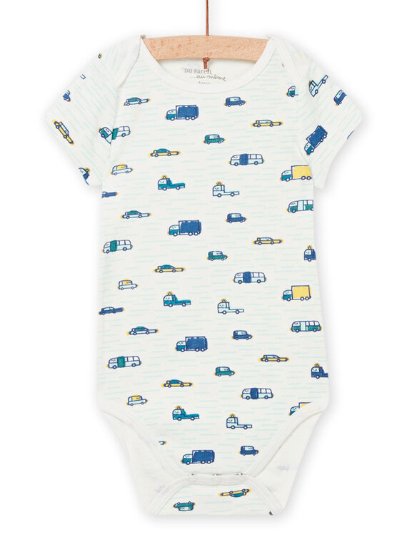 Baby Junge ecru Fahrzeugdruck Strampler NEGABODVOI / 22SH14J2BDL001