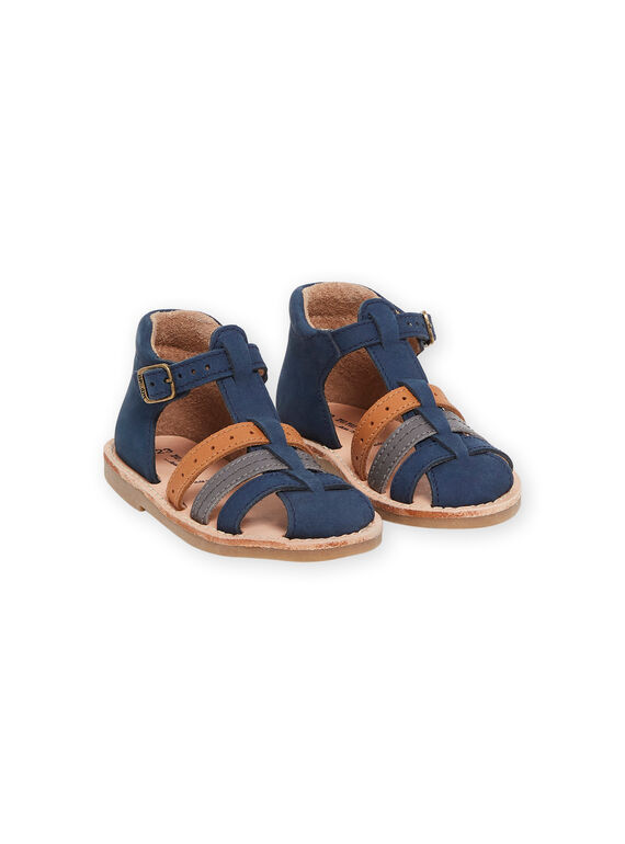 Marineblaue Sandalen aus Leder RUSANDBRIDE / 23KK3861D0E070