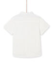 Kurzärmeliges Mao-Kragenhemd für Kind Junge in Ecru NOSOSHIRT / 22S902Q1CHM000