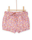 Rosa und violette Shorts mit Blumenmuster RINEOSHO / 23SG09O1SHO000