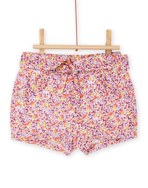 Rosa und violette Shorts mit Blumenmuster RINEOSHO / 23SG09O1SHO000