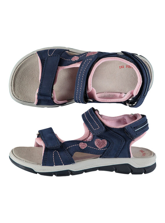 Sandalen aus zwei Materialien für draußen Mädchen FFSANDION / 19SK35K2D0E070