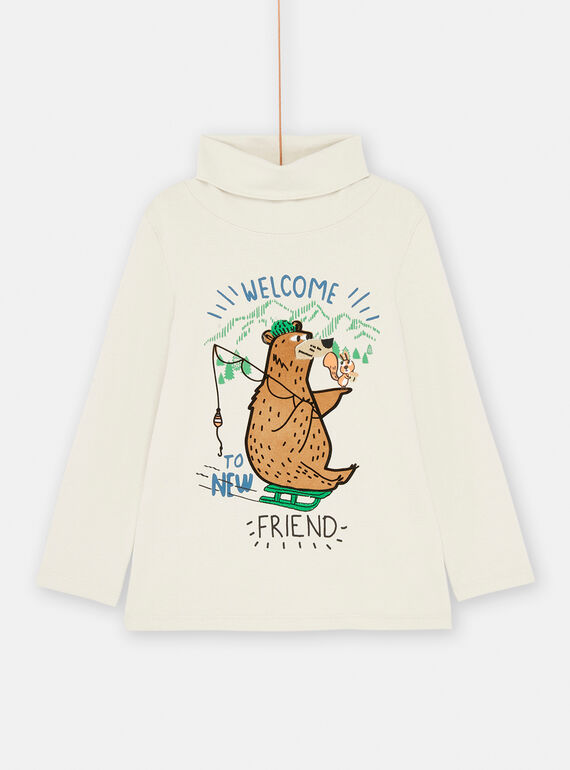 Kastanienbrauner Unterziehpullover mit Bärenmotiv für Jungen SODUSOUP / 23W902P1SPL810
