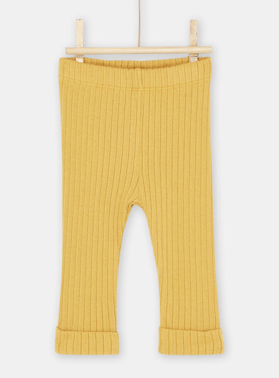 Gerippte Leggings, gelb, Baby, Mädchen SYIJOLEGCO5 / 23WI09B2CALB101