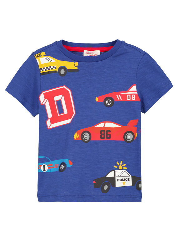 Blaues Rundhals-T-Shirt mit kurzen Ärmeln GOSANTEE3EX / 19W902C1TMC720
