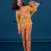 Pyjama-Set mit Pullover und Hose mit Leopardenmuster
