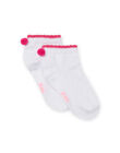 Kind Mädchen weiße Socken mit rosa Bommeln NYAJOSCHO1B / 22SI0163SOQ000