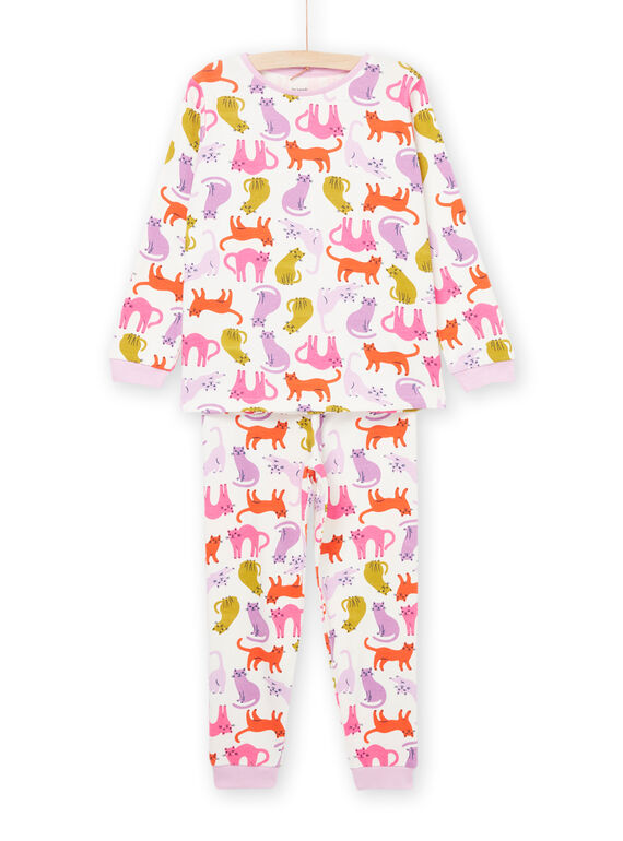Set Pyjama-Pullover und Hosen mit Katzenprint PEFAPYJCAT / 22WH1123PYJ001
