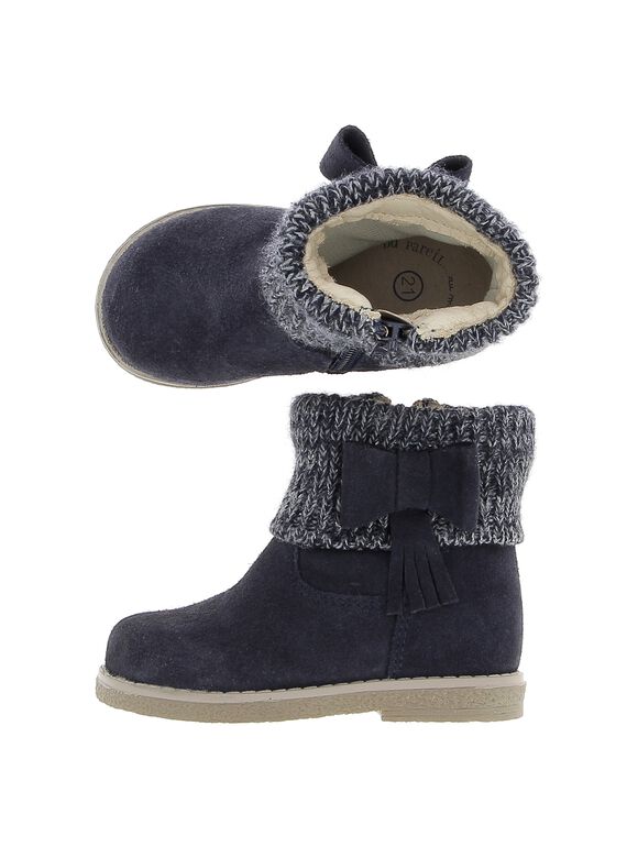 Baby girls' leather boots DBFBOTRICO / 18WK37T2D10070