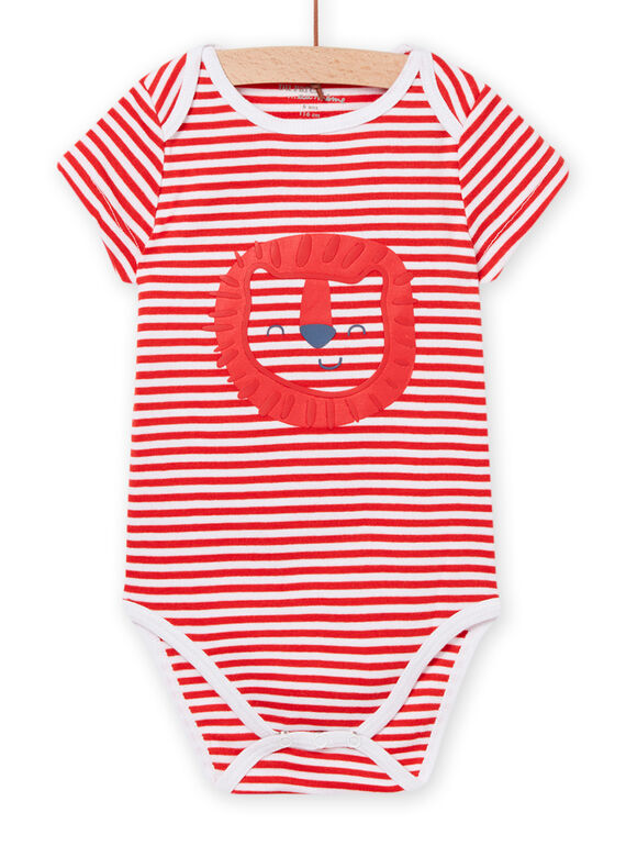 Baby Junge weiß gestreifter Strampler NEGABODLIO / 22SH14J3BDL000