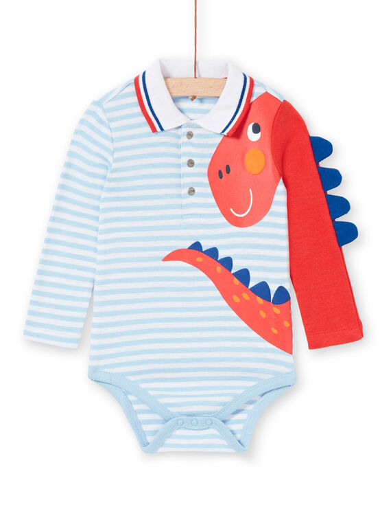 Baby Junge blau gestreiften Strampler LUCANBOD / 21SG10M1BOD000