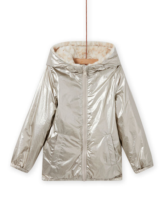 Wendbare goldene Jacke mit Leopardenprint für Mädchen MAFOUDOUNE / 21W90151D3EA006