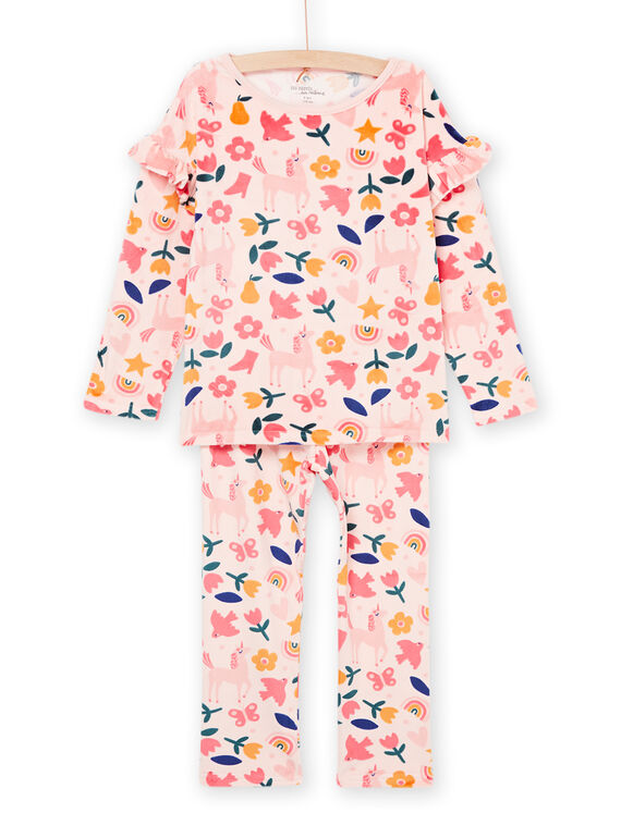 Pyjama-Set aus T-Shirt und Hose Samt mit Blumenmuster PEFAPYJMAX / 22WH1137PYJD327