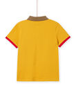 Gelbes Poloshirt mit Leoparden- und Palmenstickerei Kind Junge NOFLAPOL / 22S902R1POLB114