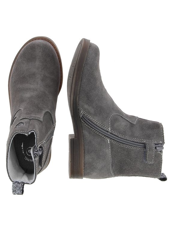 Girls' leather boots DFBOOTMYL / 18WK35TDD0D940