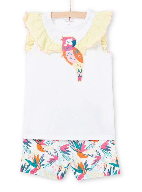 Weißer Pyjama für Mädchen LEFAPYJFLY / 21SH11C7PYJ000
