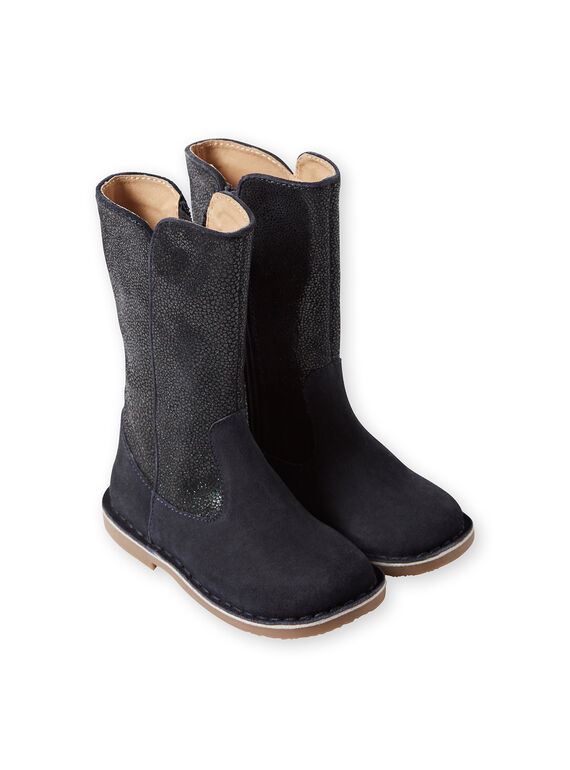 Marineblaue Lacklederstiefel für Kinder Mädchen GFBOTTEJU / 19WK35X3D10070