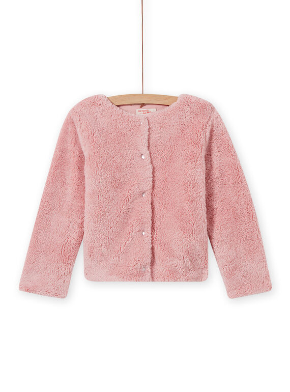 Hellrosa Wende-Kunstfell-Strickjacke für Mädchen MAJOCARF3 / 21W90112CAR312