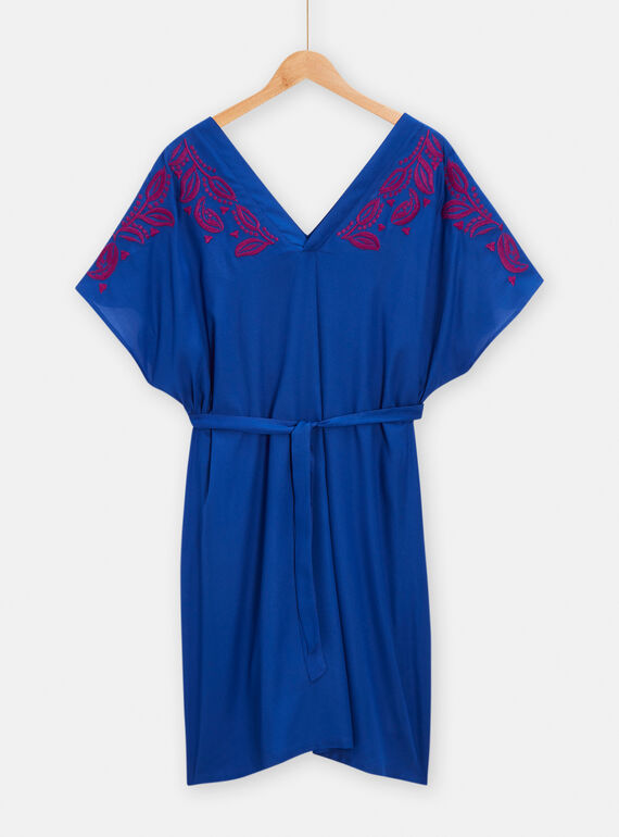 Kleid mit Blumenstickerei für Frauen in Blau TAMUMROB4 / 24S993R2ROBC207