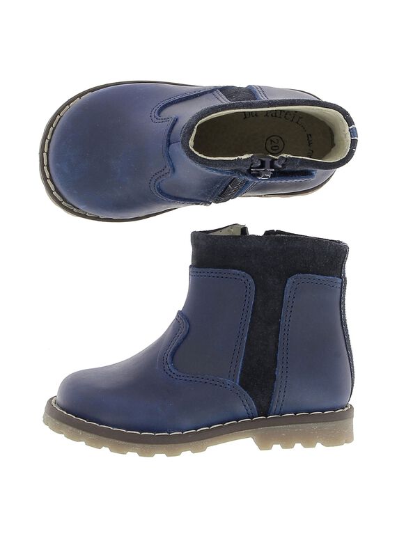 Baby boys' leather boots DBGBOOTJO / 18WK38T3D0D070
