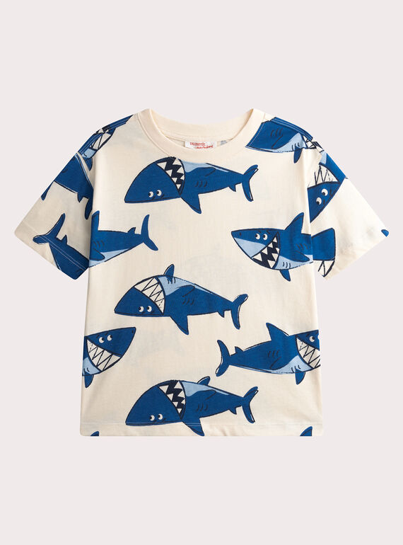 Kurzarm-T-Shirt mit Hai-Print WOJOTIAOP2 / 25S902K1TMCA002