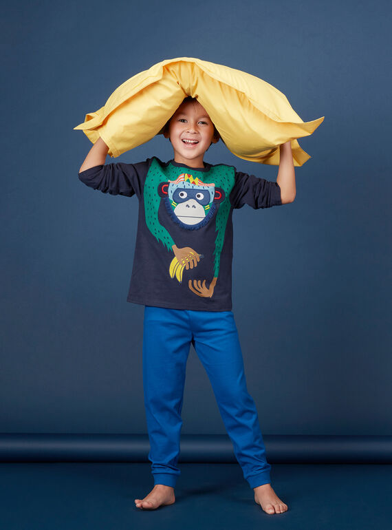 Nachtblauer Kinderpyjama aus Jersey für Jungen JEGOPYJSIN / 20SH1222PYJ705