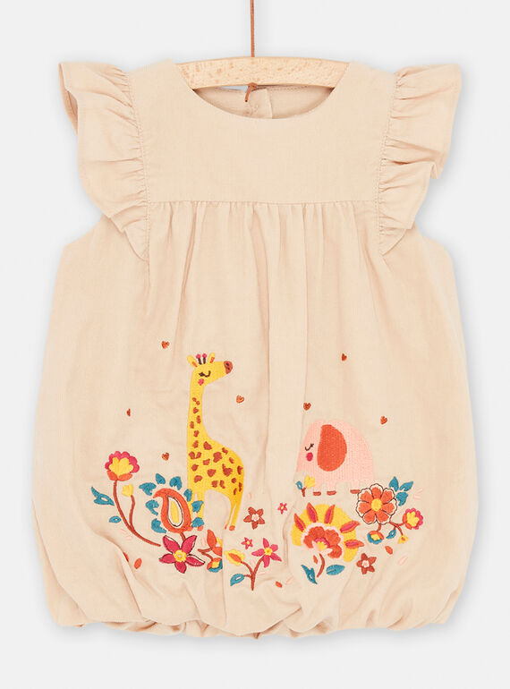 Sandfarbenes Kleid mit Tiermotiv SICOUROB2 / 23WG09L2ROB808