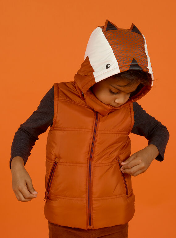 Baby Boy's ärmellose Kapuzenjacke mit Fuchs-Muster MOGRODOU2 / 21W90251BLOE402