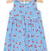 Baby Mädchen weiß gestreiftes Kleid mit Kirschenmuster