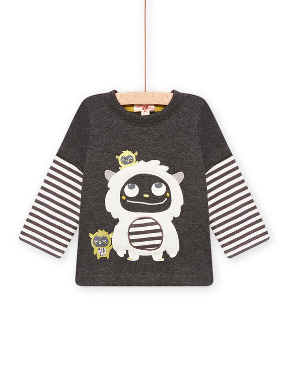Baby Junge graues Langarm-T-Shirt MUHITEE2 / 21WG10U2TML944