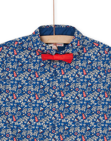 Blaues Hemd mit marineblauem Aufdruck ROBLESHIRT / 23S90231CHMC204