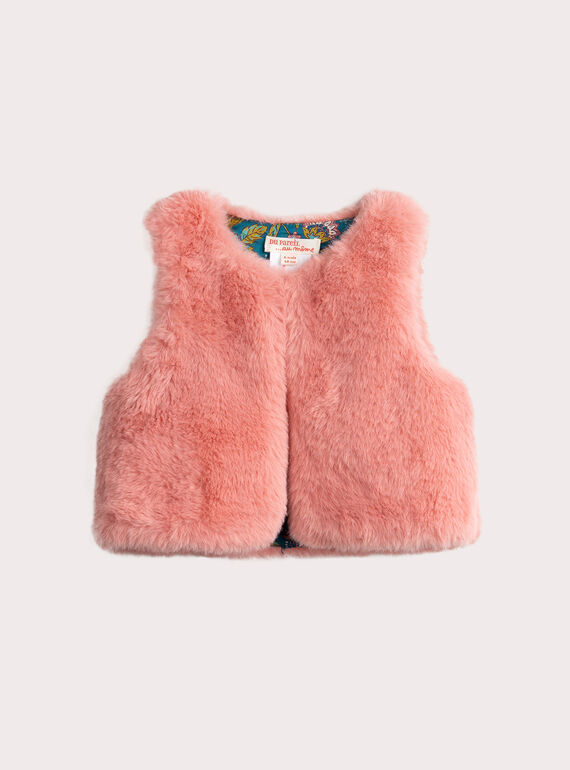 Reversible rosa Strickjacke für Baby Mädchen VIKLICAR2 / 24WG0942CAR303