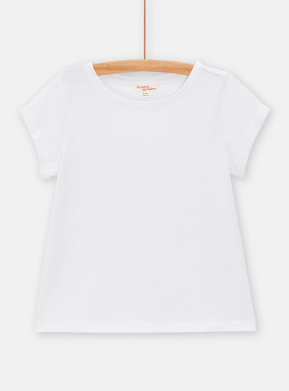 Weißes T-Shirt mit kurzen Ärmeln für Mädchen TAESTI1 / 24S901V1TMC000