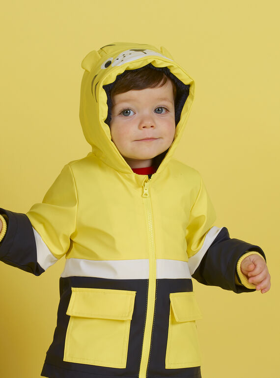 Baby Junge gelber Regenmantel mit Tigerdruck MUGROIMP / 21WG1051IMP102