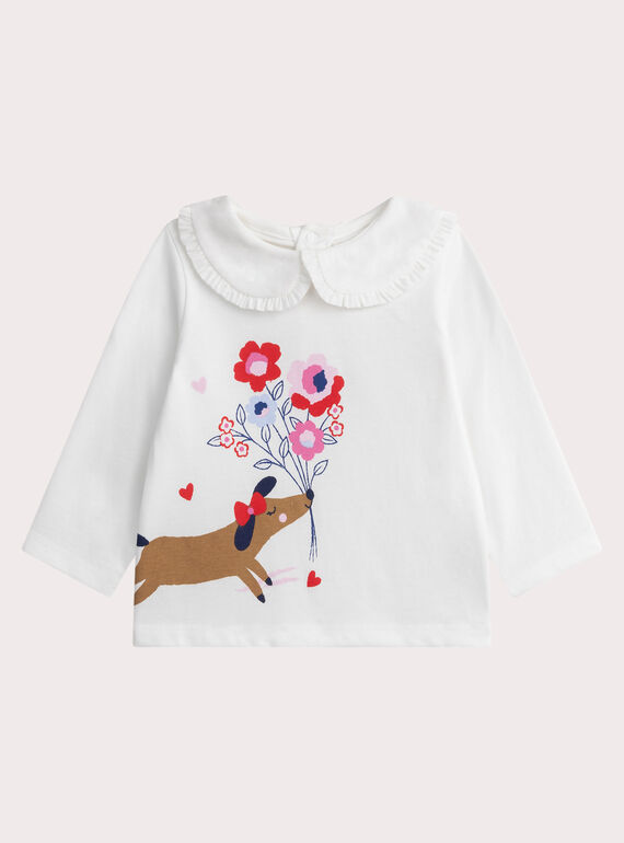T-Shirt in Naturweiß für Baby-Mädchen WIKABRA2 / 25SG0933BRAA001