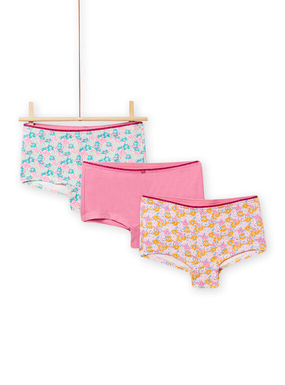 Lot von 3 sortierten blumigen Shortys Kind Mädchen NEFAHOTFLE / 22SH11I6SHY001