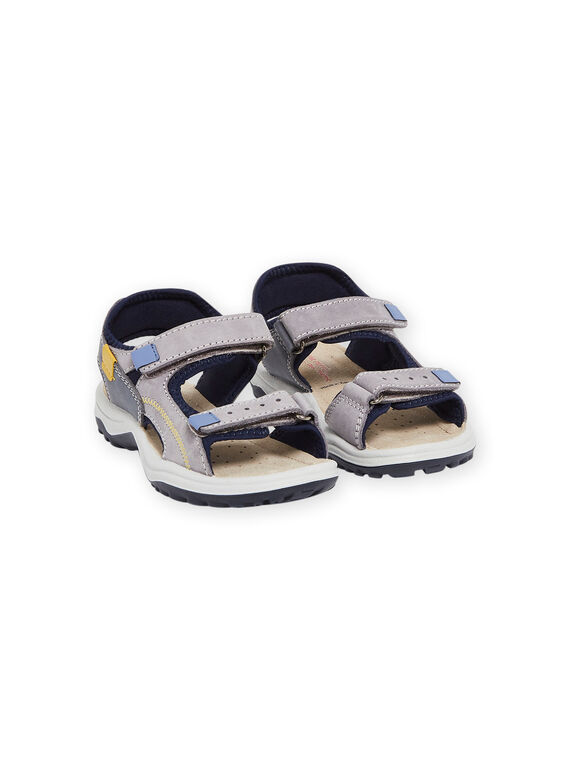 Graue Sandalen aus Spaltleder ROSANDSOFT / 23KK3662D0E940