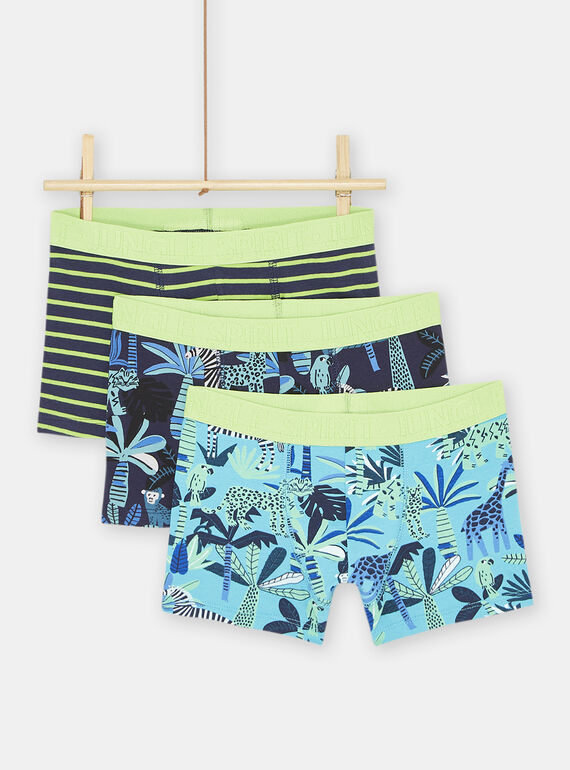 3er-Pack Boxershorts, grün und blau, Jungen SEGOBOXJUN / 23WH1263BOX705