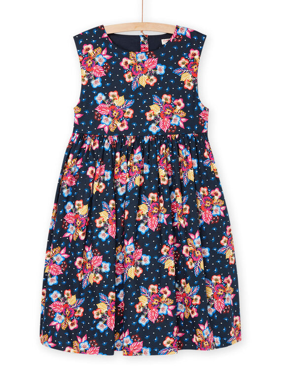 Schwarzes Kleid mit Blumenmuster RAJUNROB1 / 23S901U3ROBC243