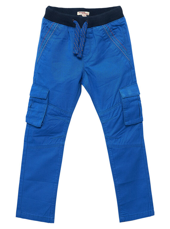 Leuchtend blaue Jungen-Cargo-Hose mit Gummizug. JOVIPAN2 / 20S902D1PAN703