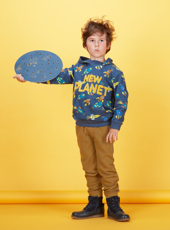 Marineblauer Kapuzenpullover mit Kapuzenpullover mit Jungenaufdruck KOGOSWE / 20W902L1SWE705