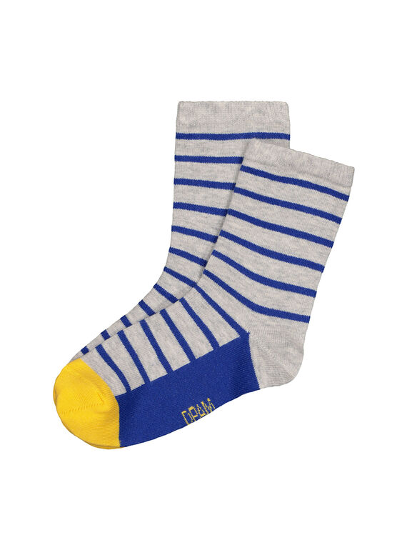 Halbhohe gestreifte Socken für Jungen FYOJOCHO3A / 19SI0235SOQJ906