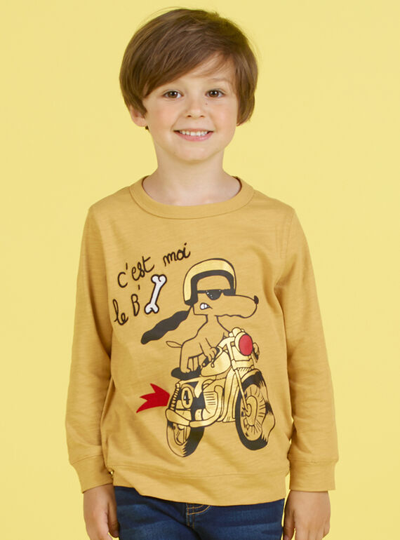 Senf-T-Shirt für Jungen MOMIXTEE3 / 21W902J5TMLB101