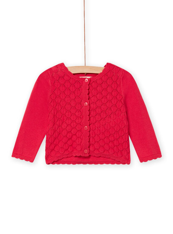 Baby Mädchen Pfingstrose rosa Strickjacke NIFLACAR / 22SG09R1CARF510