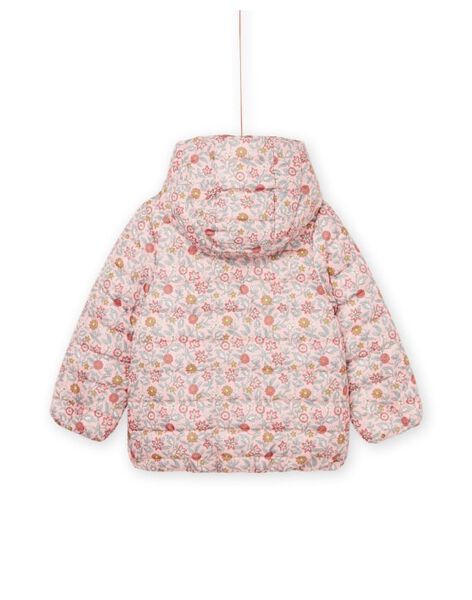 Reversible Kapuzenjacke mit einfarbiger Seite und Seite mit Blumenmuster PAFOXDOUNE / 22W901F3D3ED321