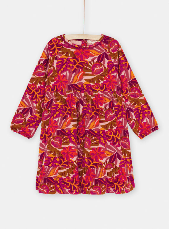 Rosa Kleid mit Blumenmuster SACOUROB1 / 23W901L3ROBD329
