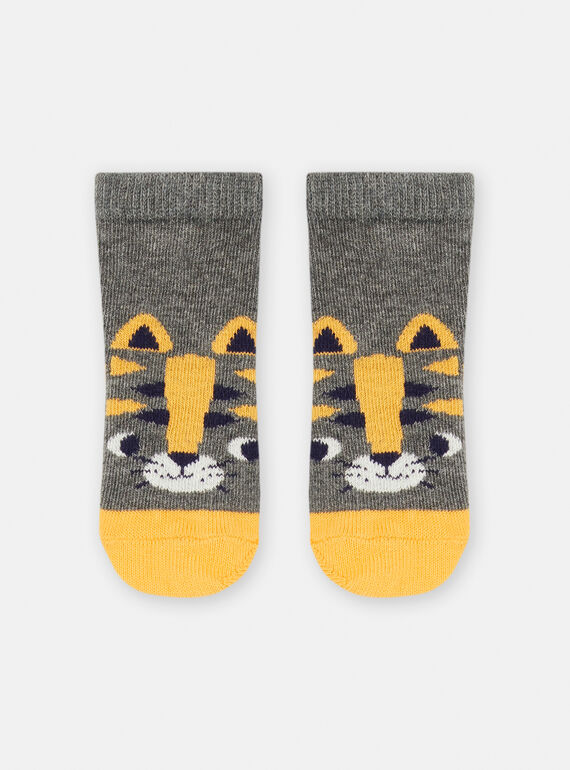 Graue Socken mit Katzenmuster SYUJOCHOB1 / 23WI10M4SOQ944